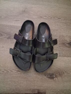 Birkenstock Men’s Black Two-Strap Slide Sandals